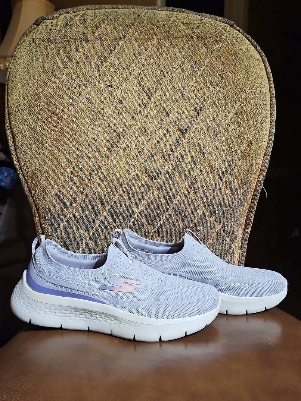 Skechers Go Walk Flex Lavender Purple Pink White Slip On Sneakers Walking Shoes